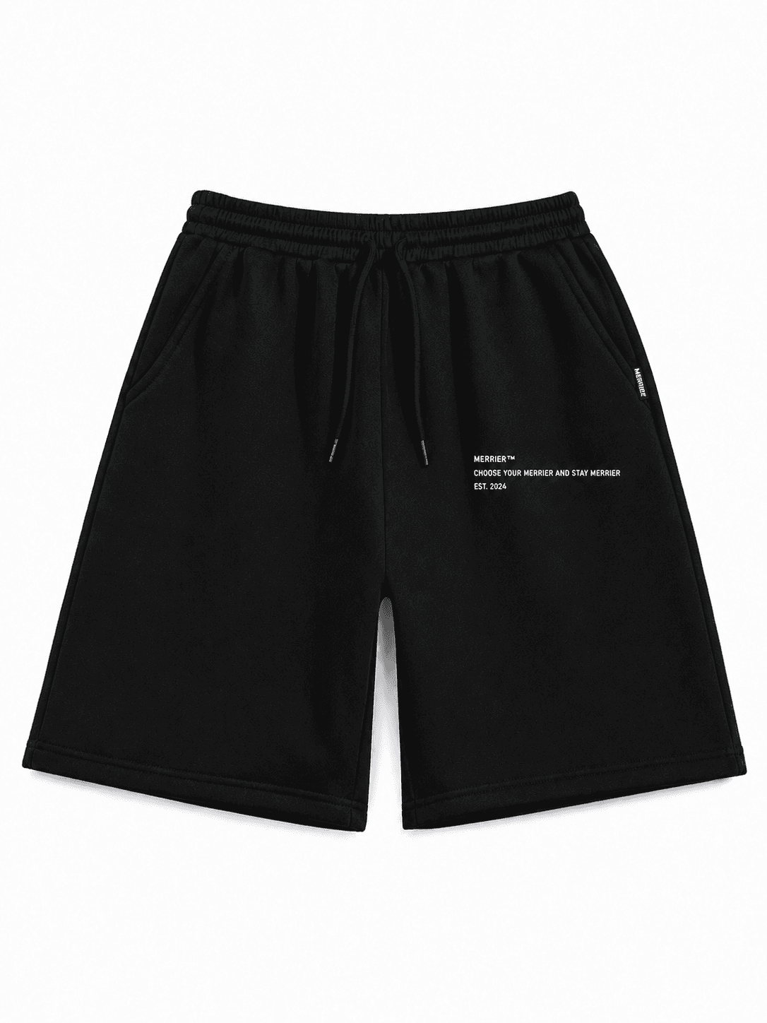Black Waffle Knit Shorts — front
