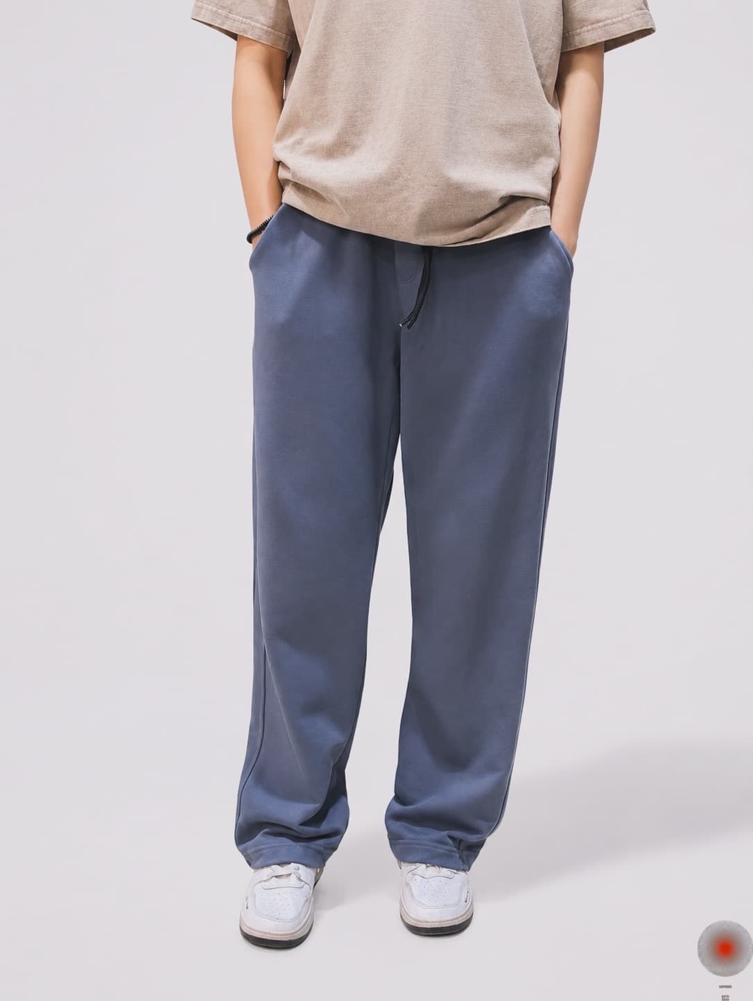 Blue Wide Leg Sweatpants — front